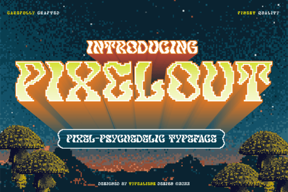 Pixelout: A Bold Fusion of Psychedelic and Vintage Design